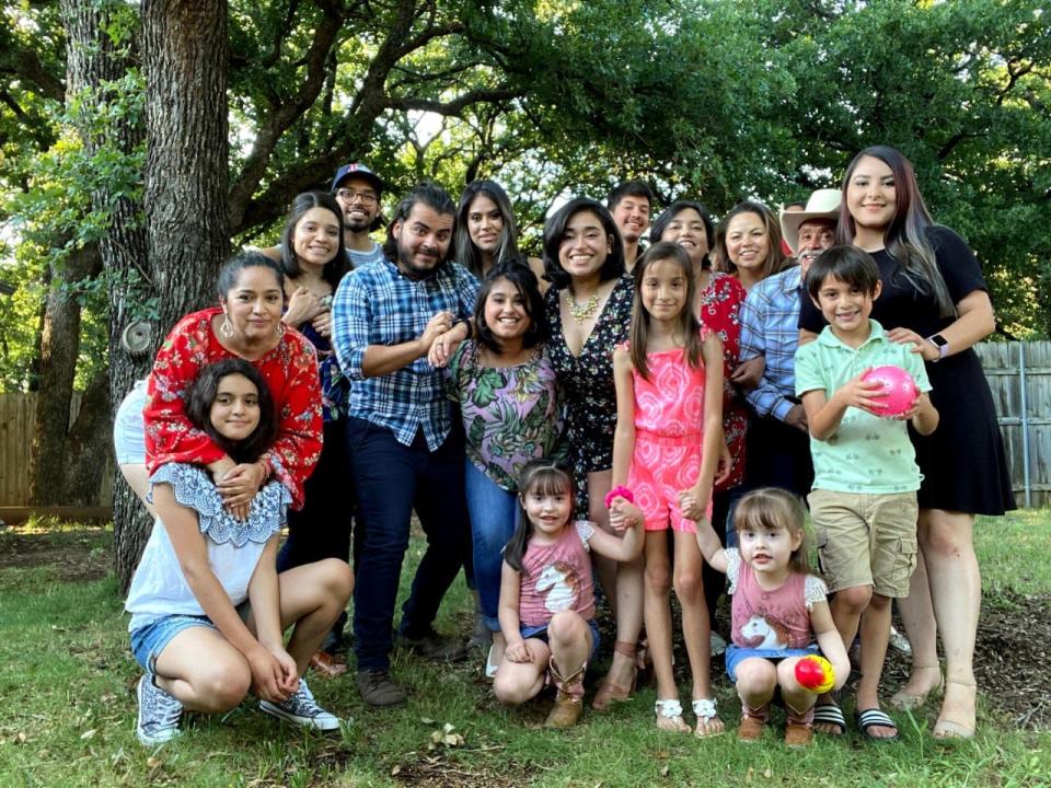 Alexa Aragonez says more than a dozen members of her family were sickened with COVID-19 after a family gathering on November 1. Members of her family are pictured here at a previous gathering.