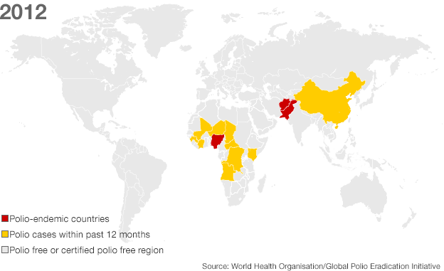 Map: Polio in 2012