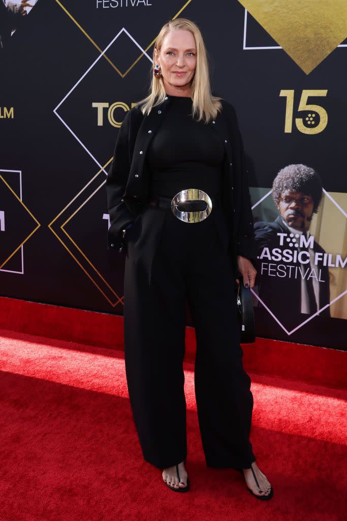 hollywood, california april 18 uma thurman attends the 2024 tcm classic film festival opening night and 30th anniversary presentation of pulp fiction at tcl chinese theatre on april 18, 2024 in hollywood, california photo by amy sussmangetty images