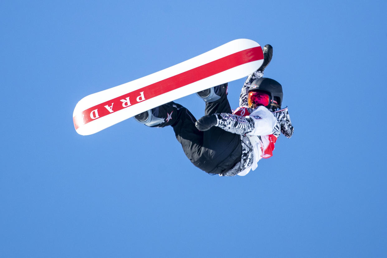 BEIJING, CHINA - February 06:    Julia Marino of the United States in action during her silver medal performance in the Snowboard Slopestyle Final for women at Genting Snow Park during the Winter Olympic Games on February 6th, 2022 in Zhangjiakou, China.  (Photo by Tim Clayton/Corbis via Getty Images)