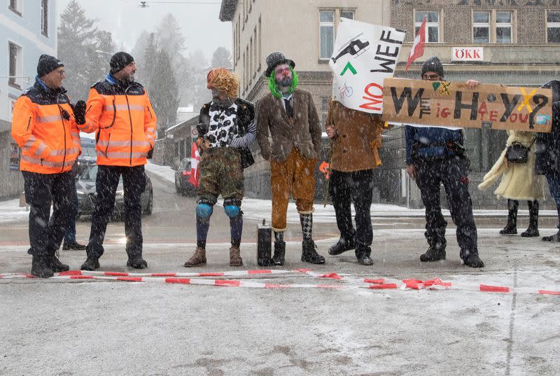 Climate activists protest ahead of the World Economic Forum 2023