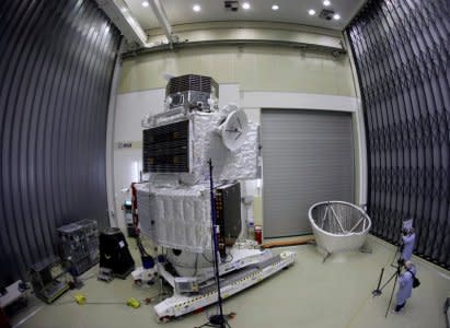 FILE PHOTO: The spacecraft BepiColombo is seen at the European Space Agency's (ESA) European Space Research and Technology Centre (ESTEC) in Noordwijk, Netherlands July 6, 2017. REUTERS/Michael Kooren