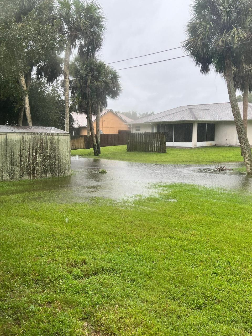 A flooded yard in the Sebastian Highlands on Wednesday morning, September 28, 2022, demonstrated Hurricane Ian’s early impact on the Treasure Coast.