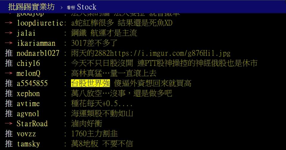 台股世界強。圖／翻攝自PTT