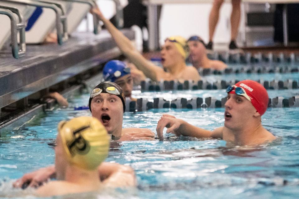 Mason Hemmert of Skyridge High School reacts to the clock after competing at the Utah 6A State Meet at the Stephen L. Richards Building in Provo on Saturday, Feb. 24, 2024. | Marielle Scott, Deseret News