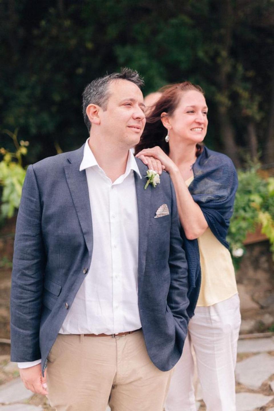 Andrew Baldwin on his wedding day with his best man Sarm (FindSarm)