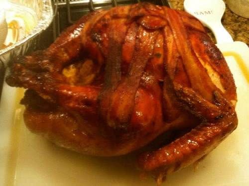 My finished turkey, roasted to perfection!