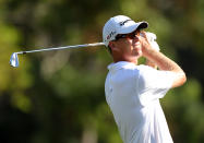 PALM HARBOR, FL - MARCH 17: John Senden of Australia plays a shot on the 18th hole during the third round of the Transitions Championship at the Innisbrook Resort and Golf Club on March 17, 2012 in Palm Harbor, Florida. (Photo by Sam Greenwood/Getty Images)