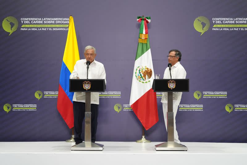 Mexico's President Andres Manuel Lopez Obrador visits Colombia