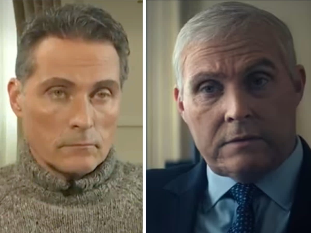 Sewell underwent a physical transformation to play the part of Prince Andrew (ITV Good Morning Britain/Netflix Scoop)