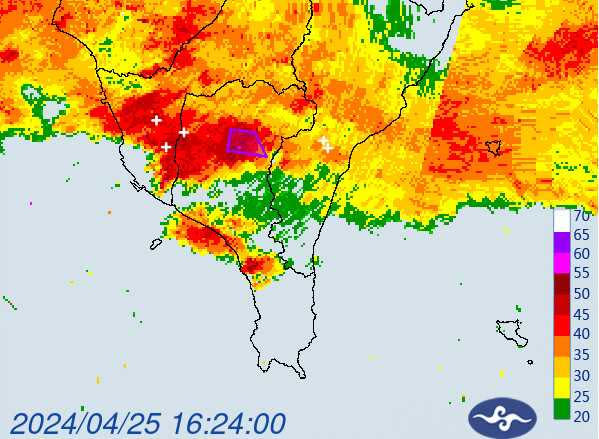 屏東縣大雷雨警戒。（圖／中央氣象署）