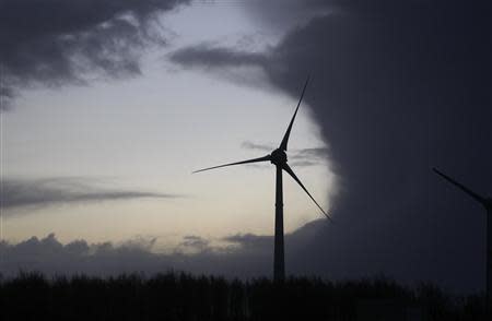 A wind turbine is seen near the North Sea near the town of Emden, December 6, 2013. REUTERS/Ina Fassbender