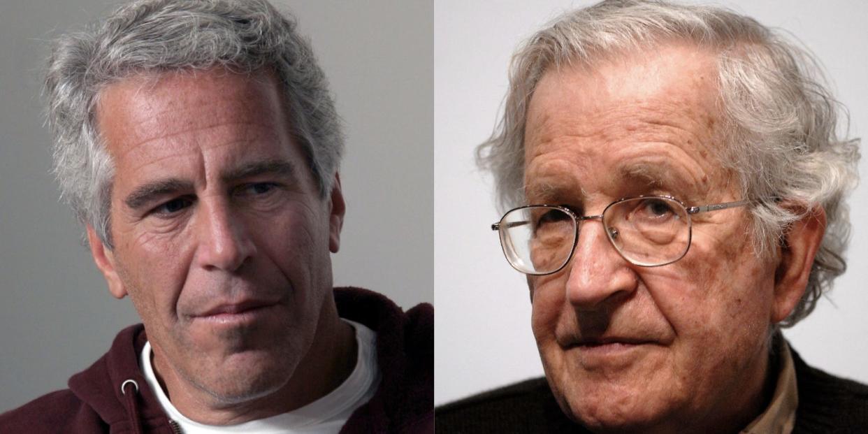 Jeffrey Epstein and Noam Chomsky.
