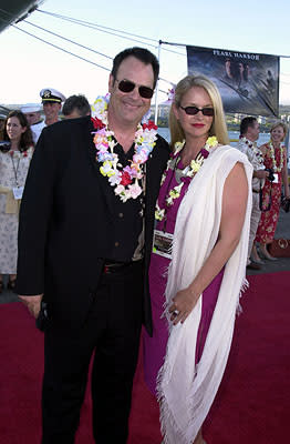 Dan Aykroyd and Donna Dixon aboard the USS John C. Stennis at the Honolulu, Hawaii premiere of Touchstone Pictures' Pearl Harbor