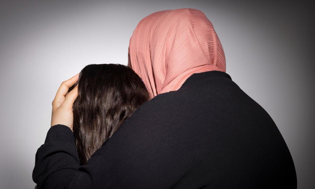 <span>Salma (not her real name) and her daughter arrived in Australia on 1 January on a visitor visa after fleeing Israel’s bombardment of Gaza.</span><span>Photograph: Jessica Hromas/The Guardian</span>