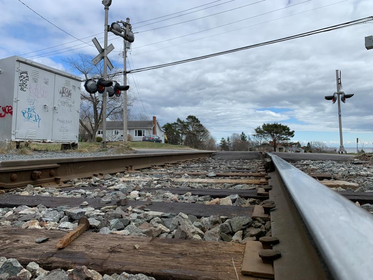 Railway tracks like these in west Saint John are limited by provincial rules to paying a municipal property tax rate to the city of $2,686 per $100,000 of assessed value.  However, those same rules allow railway tracks in Campbellton to be taxed locally at $3,130 per $100,000. (Roger Cosman/CBC - image credit)