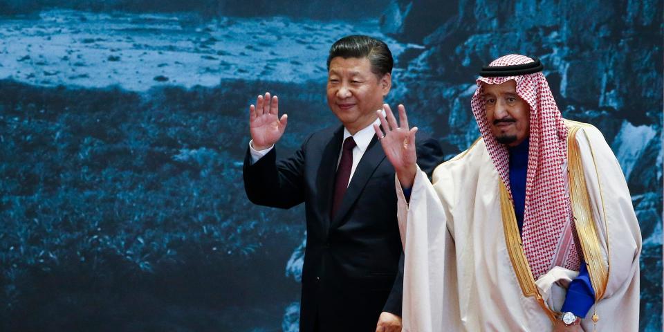 Salman bin Abdulaziz of Saudi Arabia, with China's President Xi