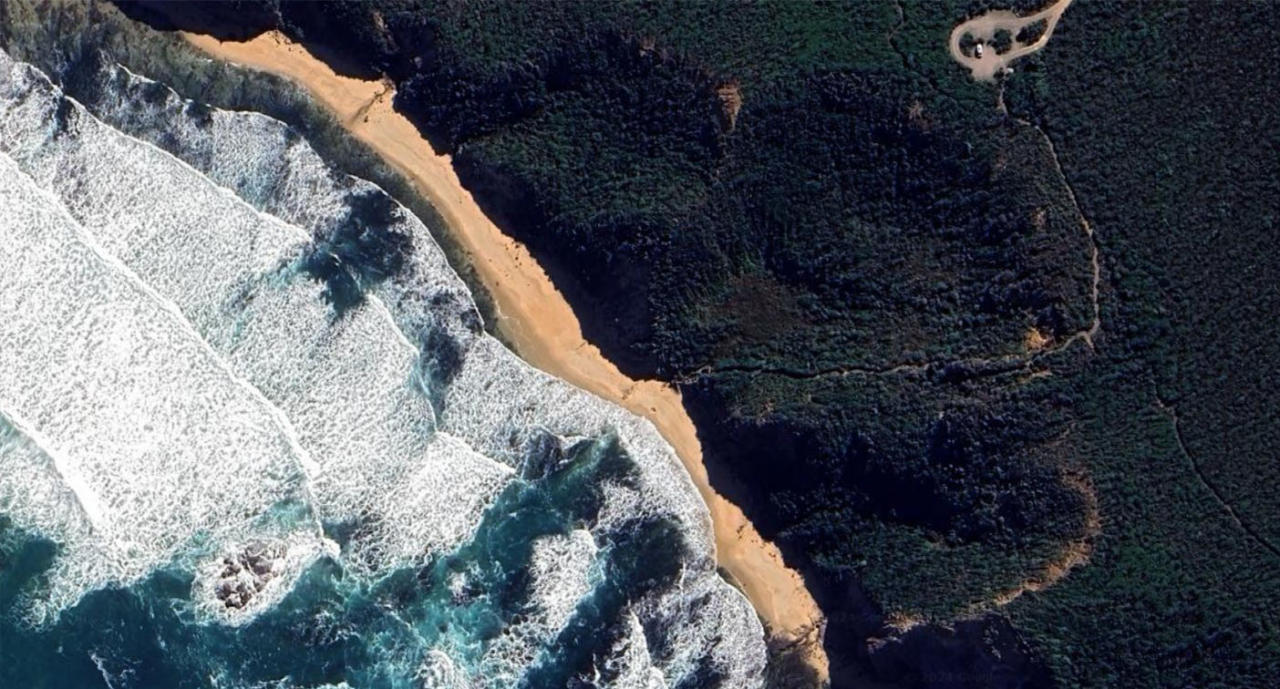 Wreck Beach is a remote area southwest of Lower Gellibrand. Source: Google Maps