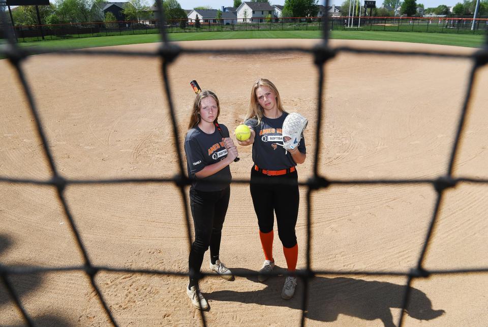 Seniors Olivia Smalley and Alexa Kopaska hope to lead the Ames softball team to the state tournament in 2022.