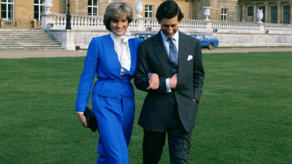 Prince Charles and Princess Diana on the day of announcing their engagement. (Photo by Tim Graham/Getty Images)