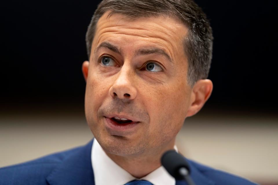 Transportation Secretary Pete Buttigieg appears before the House Committee on Transportation and Infrastructure on Capitol Hill, Wednesday, Sept. 20, 2023, in Washington.