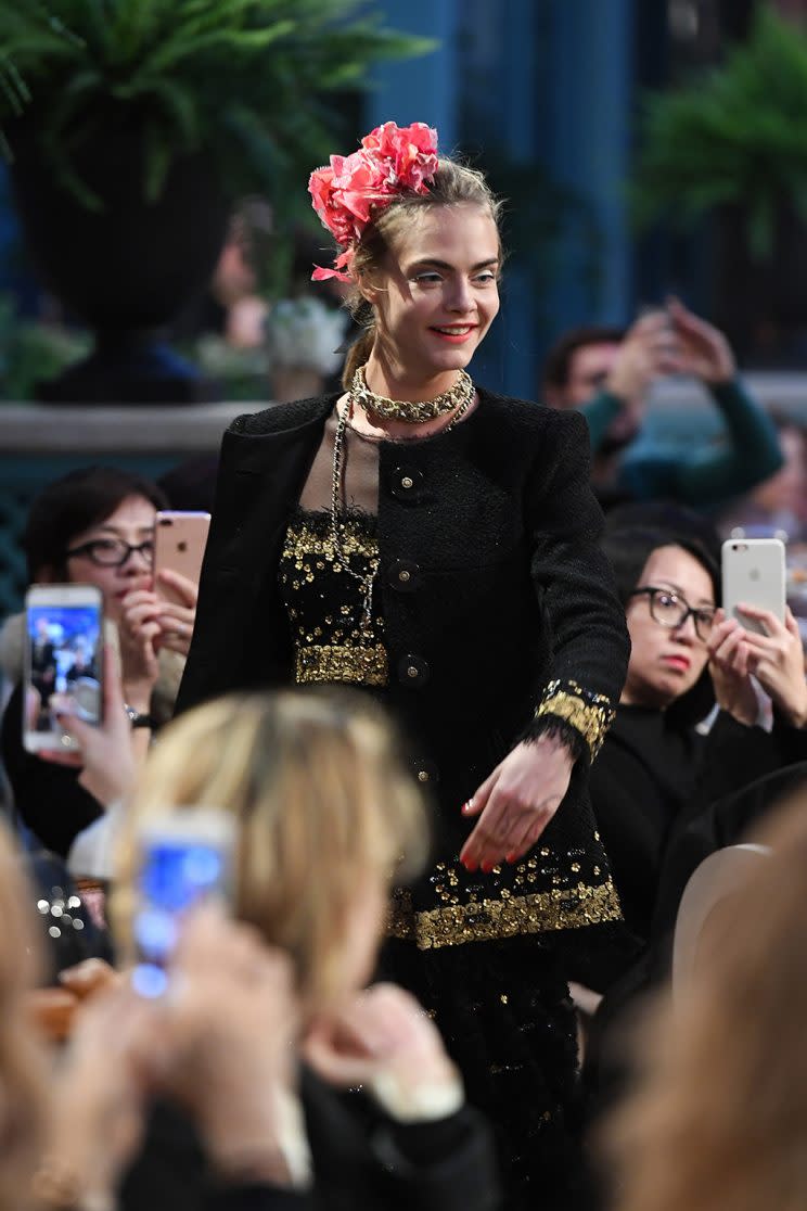 Cara Delevingne at Chanel Collection des Metiers d'Art Paris, France. (Photo by Pascal Le Segretain/Getty Images)