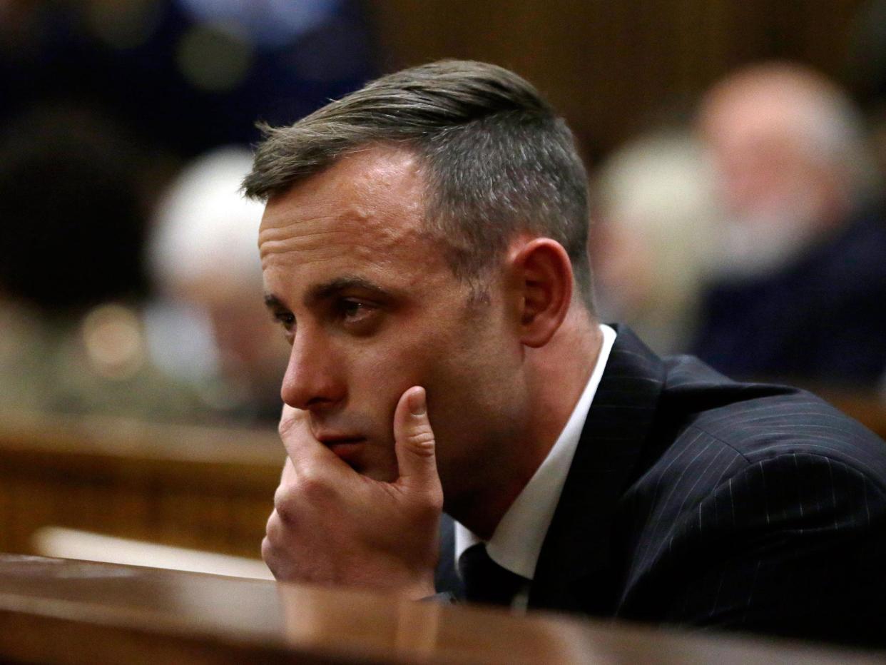 Oscar Pistorius was sentenced to jail for six years in 2016 for murdering his girlfriend, Reeva Steenkamp, on Valentine's Day in 2013: Themba Hadebe/Getty Images