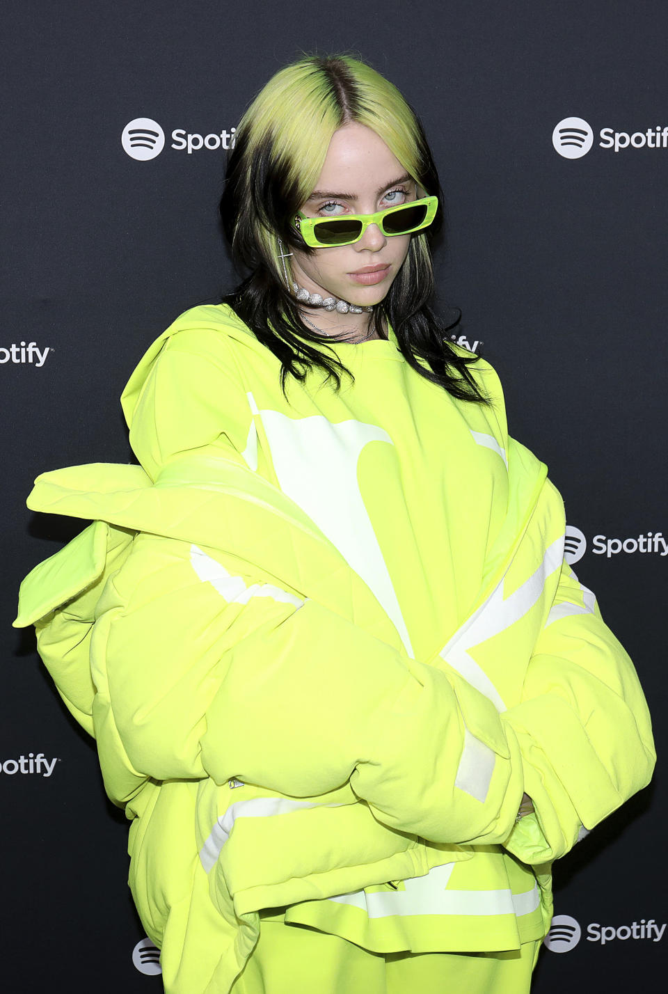 Billie Eilish arrives at the 2020 Spotify Best New Artist Party at The Lot Studios on Thursday, Jan. 23, 2020, in West Hollywood, Calif. (Photo by Willy Sanjuan/Invision/AP)