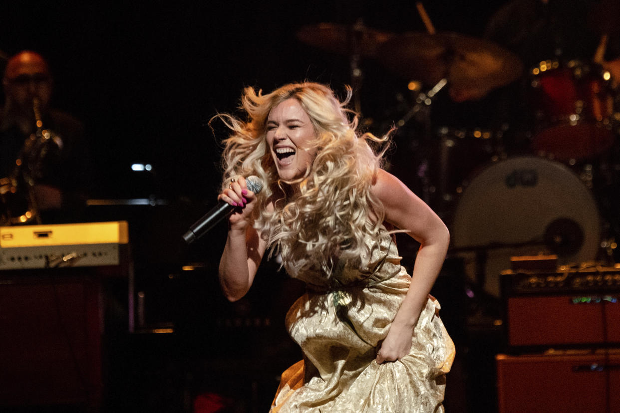 Joss Stone performs at Love Rocks NYC!, a Benefit Concert for God's Love We Deliver at the Beacon Theatre on Thursday, March 12, 2020 in New York. (Photo by Amy Harris/Invision/AP)