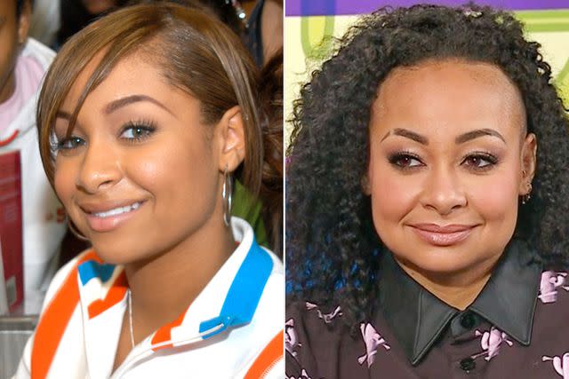 <p>Getty Images</p> Left: Raven-Symoné at 'The Cheetah Girls' book signing event at Hue-Man Bookstore in N.Y.C.; Right: Raven-Symoné in 2022.