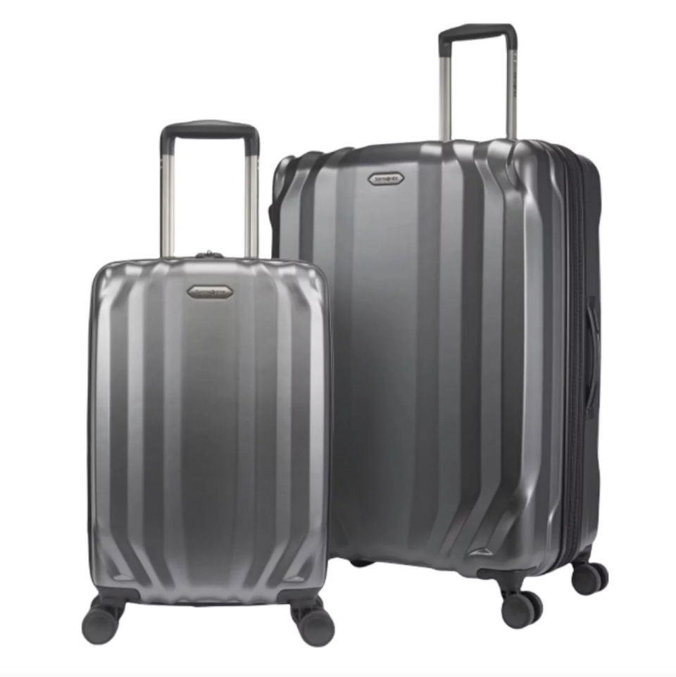 <p><a href="https://go.redirectingat.com?id=74968X1596630&url=https%3A%2F%2Fwww.walmart.com%2Fip%2FSamsonite-Volante-Hardside-Spinner-Luggage-2-Piece-Set-Dark-Grey%2F675220726&sref=https%3A%2F%2F" rel="nofollow noopener" target="_blank" data-ylk="slk:Shop Now;elm:context_link;itc:0;sec:content-canvas" class="link ">Shop Now</a></p><p>2-Piece Set of Volante Hardside Luggage</p><p>walmart.com</p><p>$199.99</p><span class="copyright">Walmart</span>