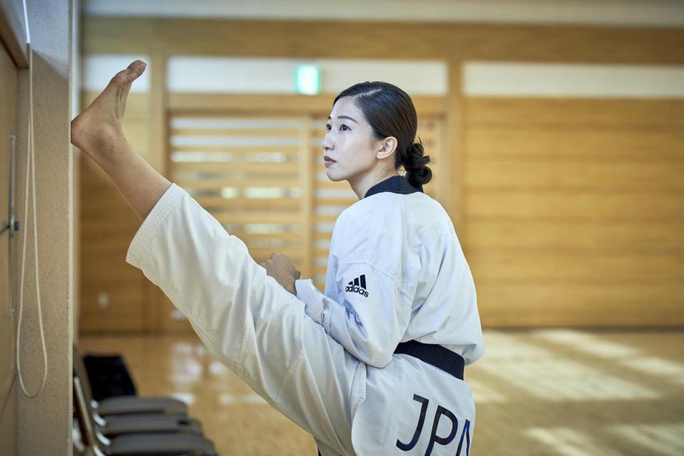 網友提及女子跆拳道49公斤賽事的正妹，圖為日本殿軍山田美諭。（翻攝自PTT）