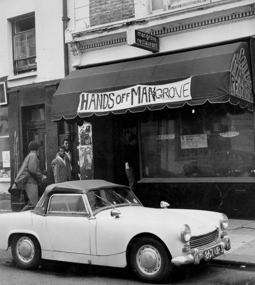 The Mangrove restaurant in Notting Hill, London, the day after the protest march.