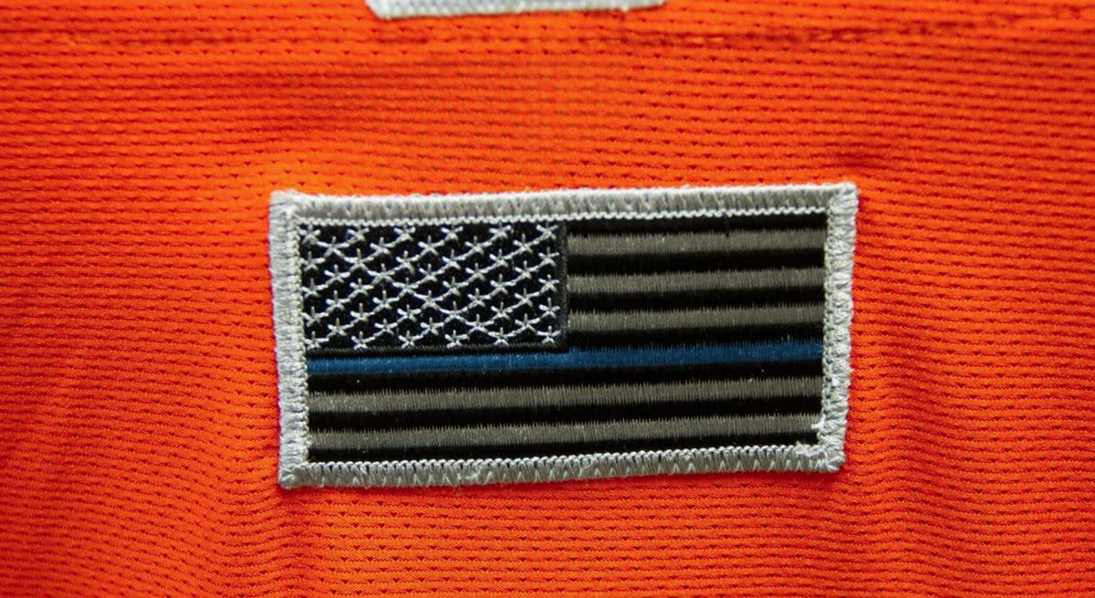 The Aberdeen Ironbirds say they have worn a Blue Lives Matter flag patch on their uniforms since 2016. (Photo via IronBirds PR)