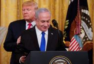 U.S. President Trump and Israel's Prime Minister Netanyahu discuss Middle East peace plan proposal at the White House in Washington