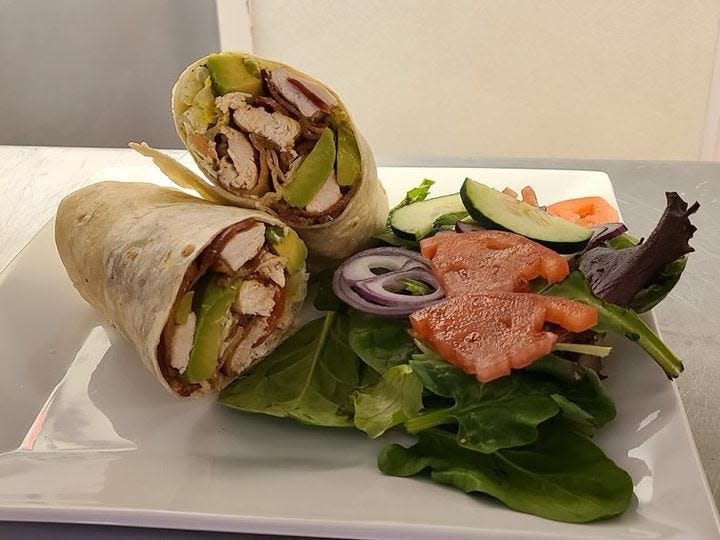 A chicken club wrap at C28 American Bistro in Brick.