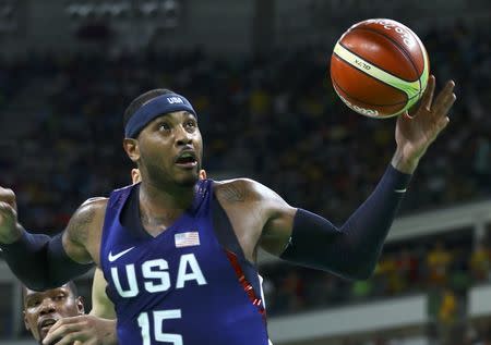 Carmelo Anthony (USA) of USA in action. REUTERS/Lucy Nicholson