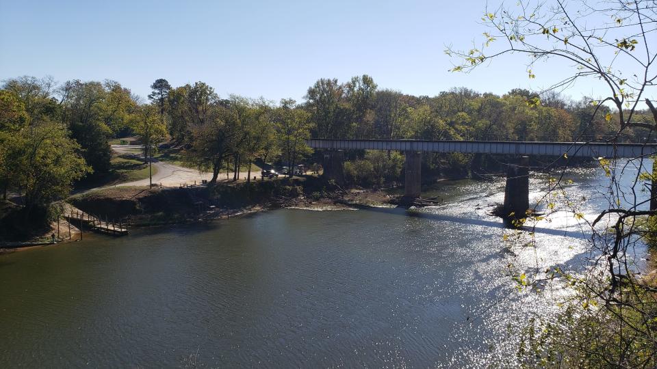 The Cape Fear River in Fayetteville, NC, near the boat landing off Person Street.