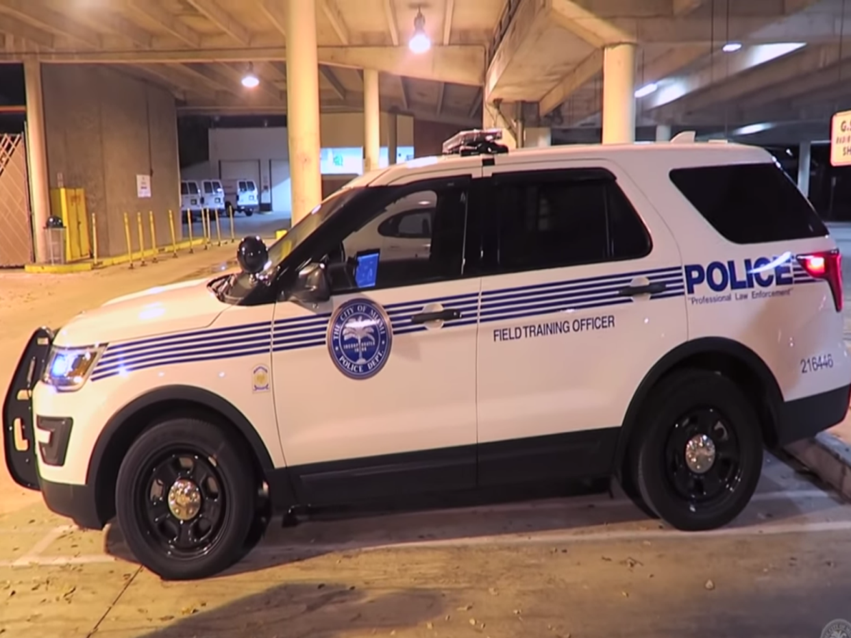 A Miami Police Department SUV: (Miami Police Department - YouTube)