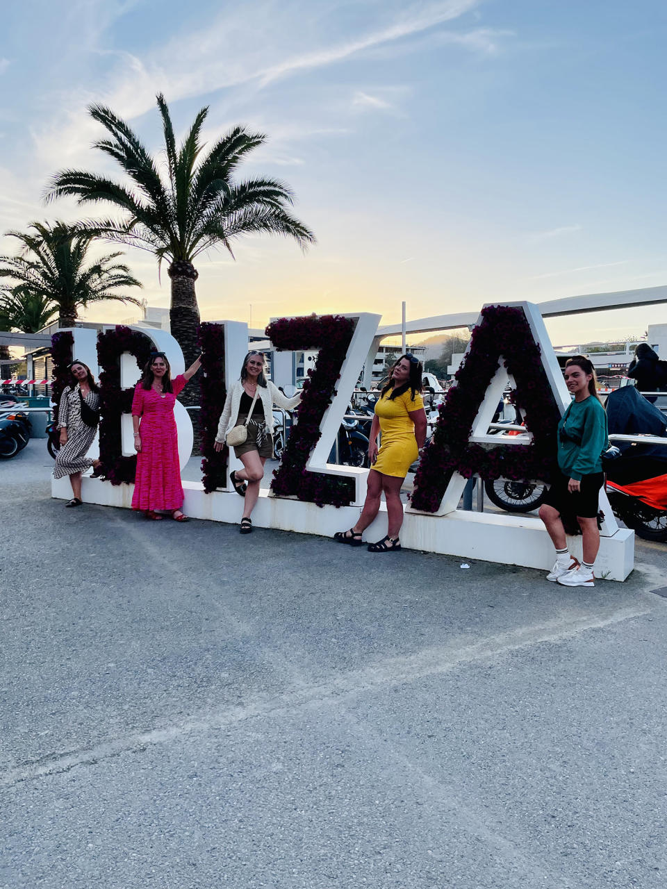 Rebecca Rattcliff and friends in Ibiza