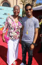 <p>Kid Cudi (R) and his mother arrive at the 2009 BET Awards at The Shrine Auditorium on June 28, 2009 in Los Angeles, California. </p>