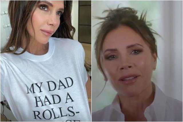 Victoria Beckham launches 'My Dad Had A Rolls-Royce' £110 T-shirt inspired  by viral 'working class' claim