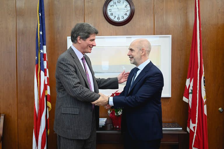 Horacio Rodríguez Larreta con José Fernández, Subsecretario de Crecimiento Económico, Energía y Medio Ambiente, durante su gira por los Estados Unidos