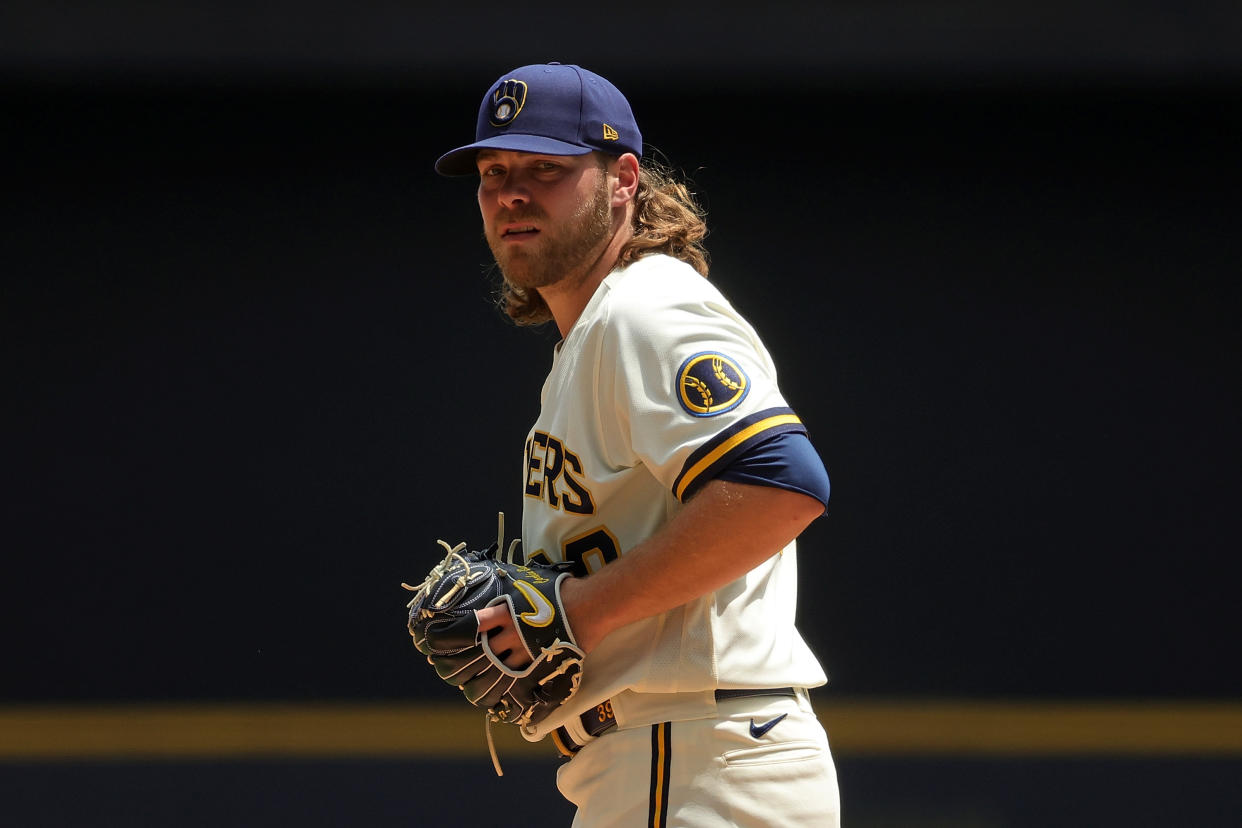 Milwaukee Brewers All-Star Corbin Burnes leads all MLB starters in ERA since 2020, but he's looking much deeper than that to stay at the top of the sport. (Photo by Stacy Revere/Getty Images)
