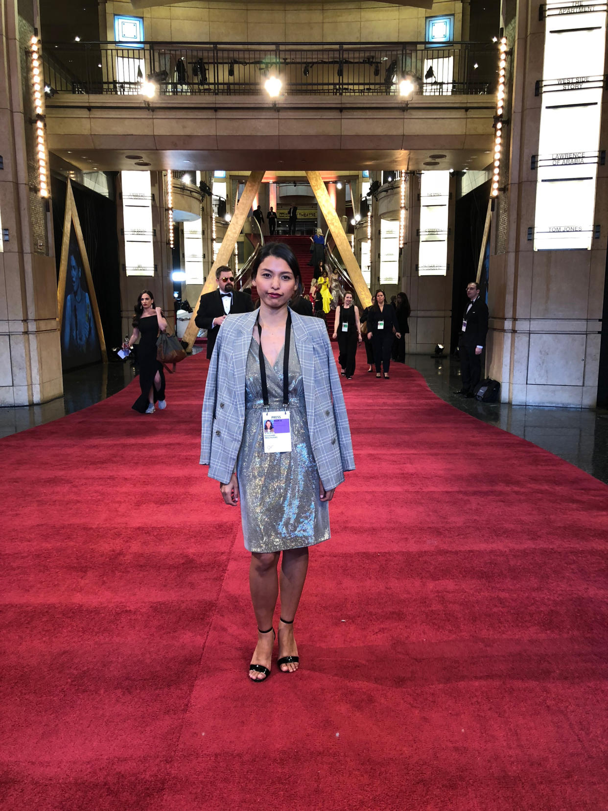 Nurul Azliah on the red carpet outside the Dolby Theatre, before heading up to the press interview room at Loews Hotel.