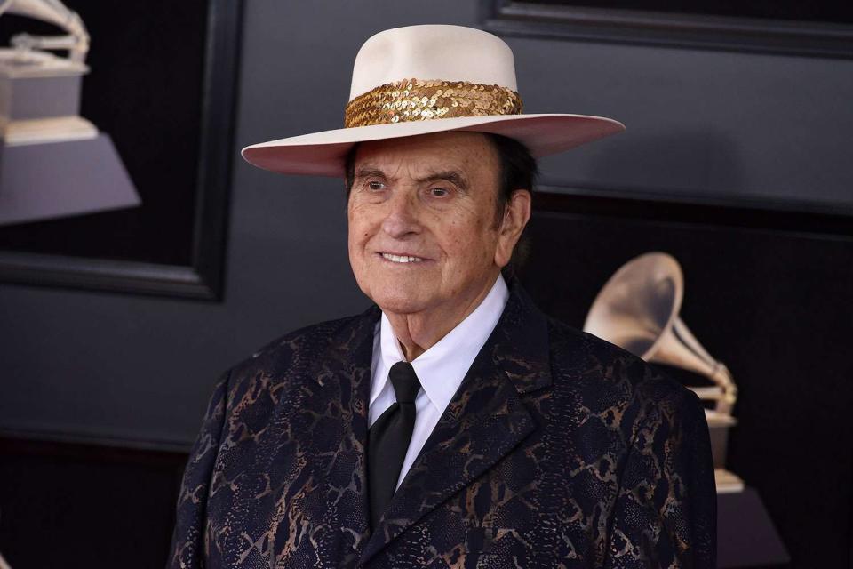 <p>Presley Ann/Getty</p> Bobby Osborne at the Grammys in January 2018