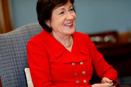 U.S. Senator Susan Collins (R-ME) speaks during an interview in her office on Capitol Hill in Washington, U.S., July 24, 2017. REUTERS/Aaron P. Bernstein