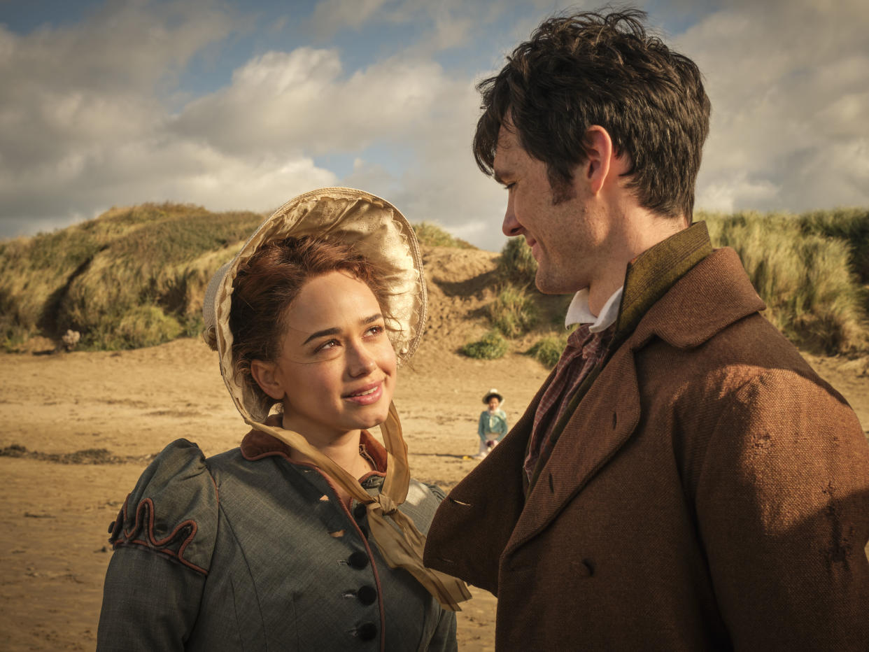  Sanditon season 3' Charlotte Heywood and Ralph Starling looking lovingly at each other on a beach, 