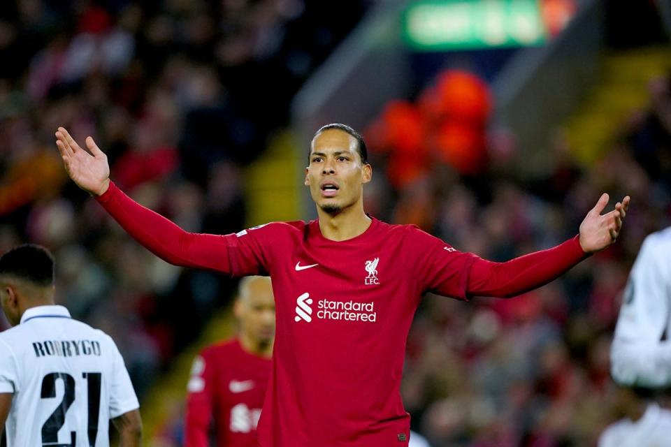 Liverpool’s Virgil van Dijk accepts staging a comeback against Real Madrid is “almost impossible” (Peter Byrne/PA) (PA Wire)