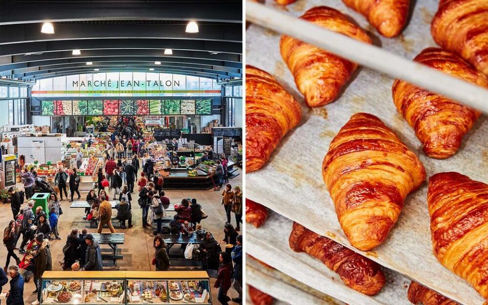 From left: Marché Jean-Talon, in Little Italy; croissants at Automne, a bakery in La Petite-Patrie. | Dominique Lafond